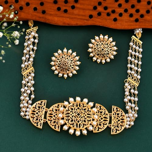 VOYLLA Nazakat Zara Choker Set For Women, Party, Wedding, Lightweight, Gift For Her - Image 2