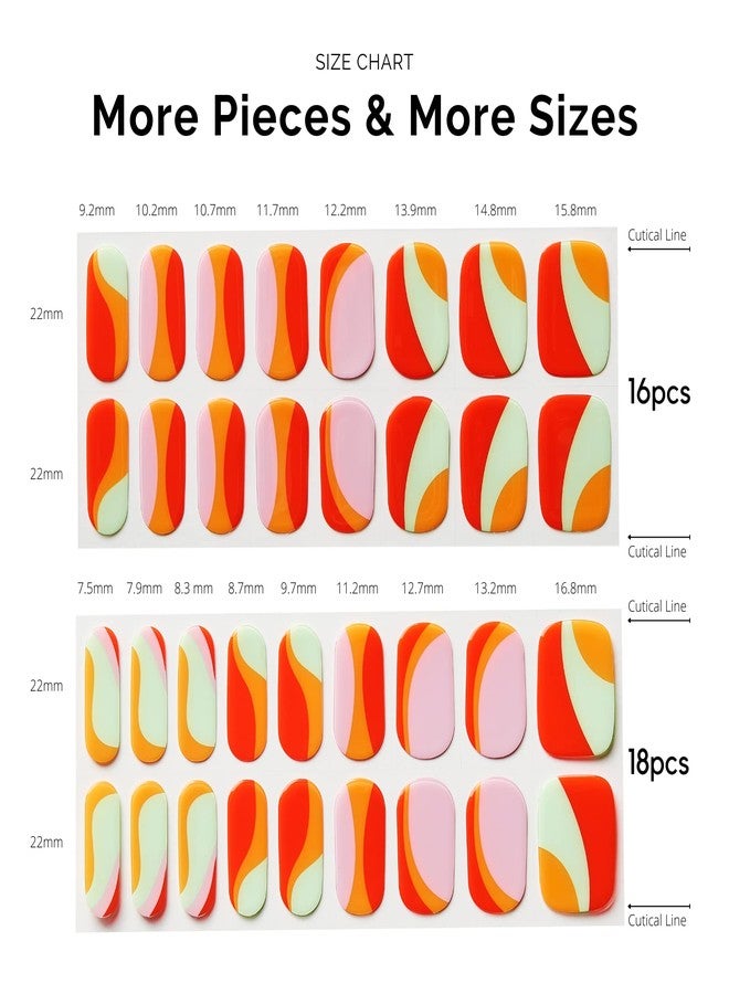 NAILOG Semi Cured Gel Nail Strips, 34 pcs Salon-Quality Gel Nail Stickers, Long Lasting Nail Wraps for Women with Soft Gel Finish | Lollipop - Image 4
