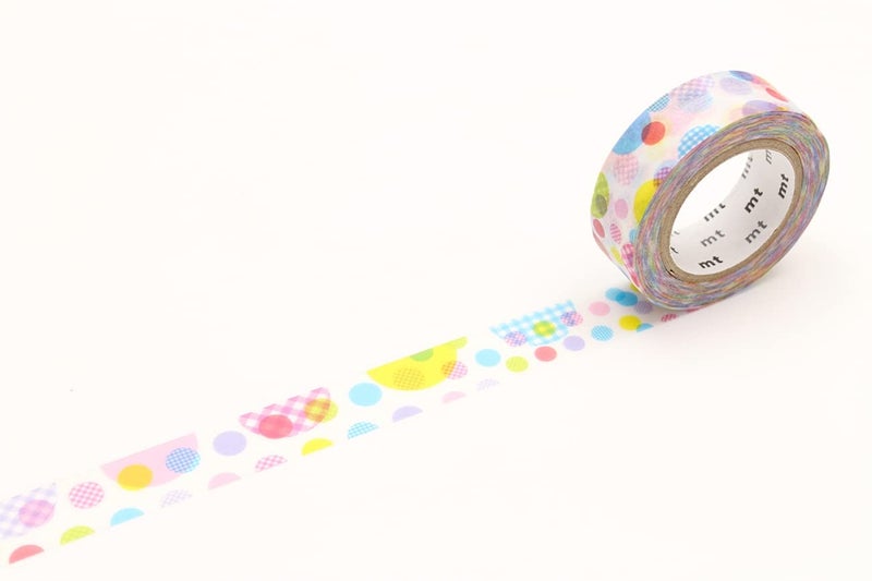 MT mt Washi Masking Tape EX Series, 15 mm x 10 mtrs Shade - Random dot, (Pack of 1)  - Image 1
