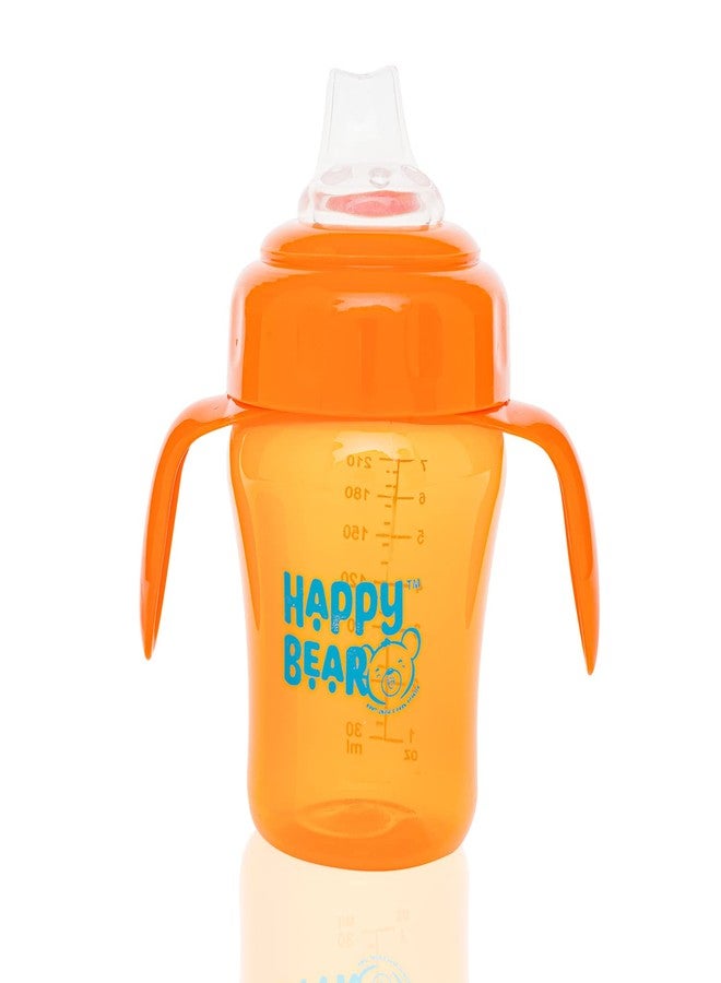 HAPPY BEAR كوب شرب هابي بير 2 في 1 مع صنبور وماصة 250 مل | 2 في 1 | صنبور وماصة | خالٍ من مادة BPA | مقبض مزدوج | بلاستيك بولي بروبيلين | كوب شرب بلاستيكي - 250 مل (برتقالي) - Image 2