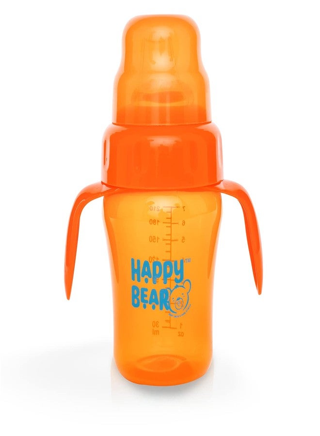 HAPPY BEAR كوب شرب هابي بير 2 في 1 مع صنبور وماصة 250 مل | 2 في 1 | صنبور وماصة | خالٍ من مادة BPA | مقبض مزدوج | بلاستيك بولي بروبيلين | كوب شرب بلاستيكي - 250 مل (برتقالي) - Image 1