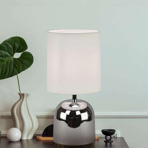 MAGIK Silver Shot LED Table Lamp (Chrome & Off White Finish) | Includes 5W LED Bulb | Elegant Decorative Lamp for Bedroom, Living Room & Office | Compact Design | Ready to Use - Image 1