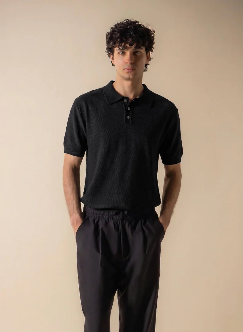 شايبس TEXTURED PATTERN POLO SHIRT