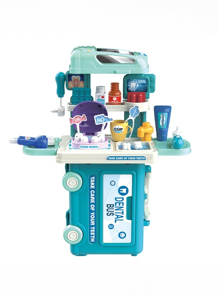 BOWA مجموعة ألعاب أسنان مكونة من 34 قطعة بتصميم حافلة للأطفال - Image 1