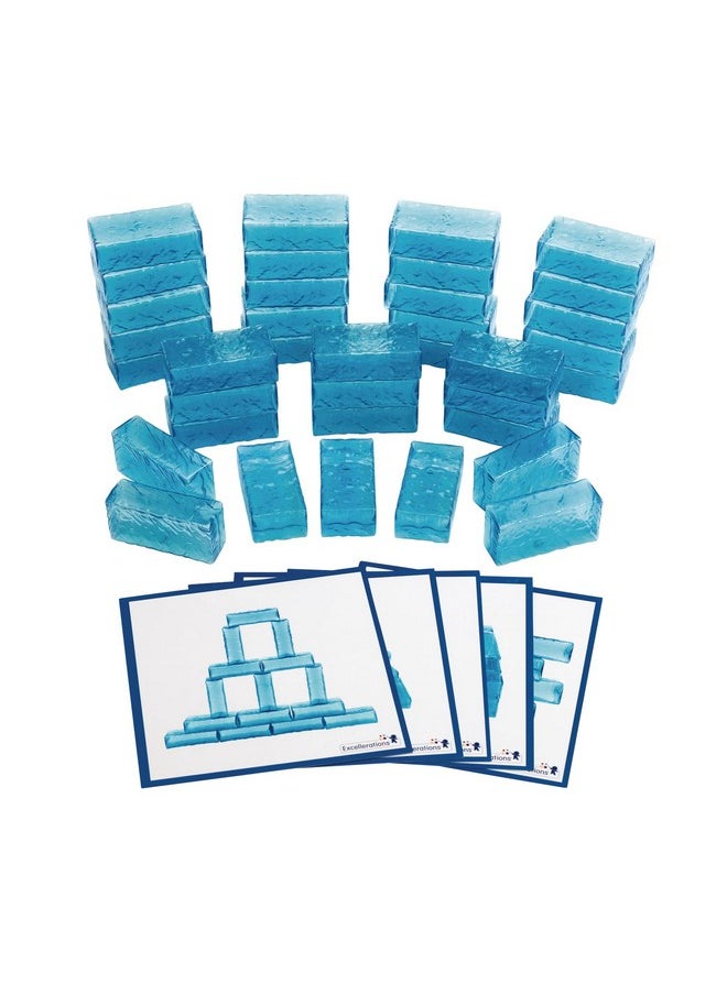 Excellerations Excellerations Mini Ice Building Blocks for Kid- 36 Blocks with 5 Activity Cards, Stem, Stacking Bricks, Engineering Block Accessories  - Image 1