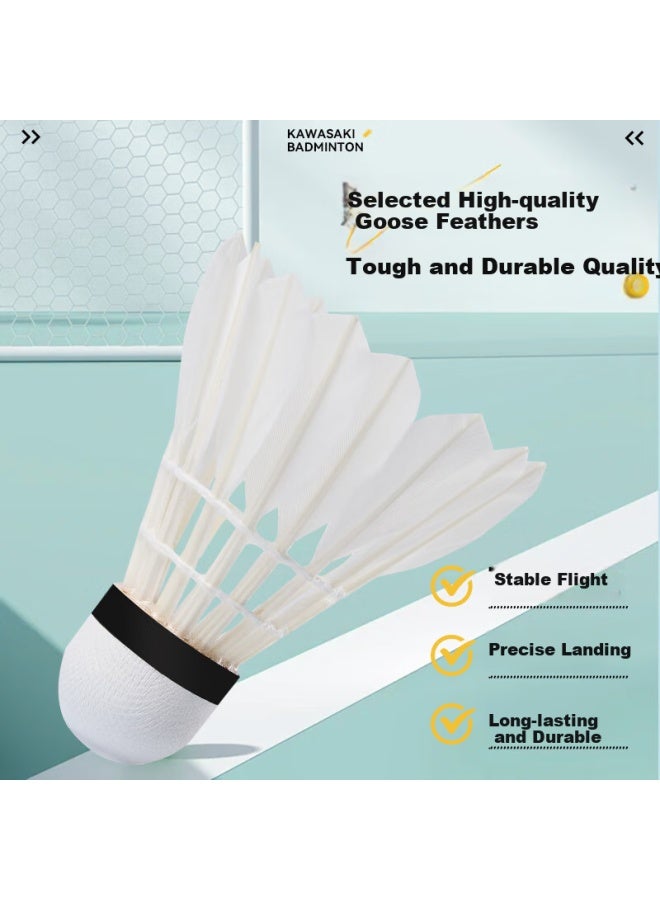 Kawasaki Badminton Training Shuttlecocks Stable And Durable Goose Feather Shuttlecocks Big C 77 (6-Pack) - Image 2