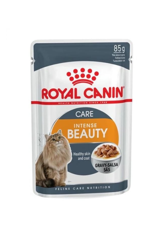 ROYAL CANIN Feline Care Nutrition Intense Beauty Gravy Cat Wet Food Pouch - Image 1