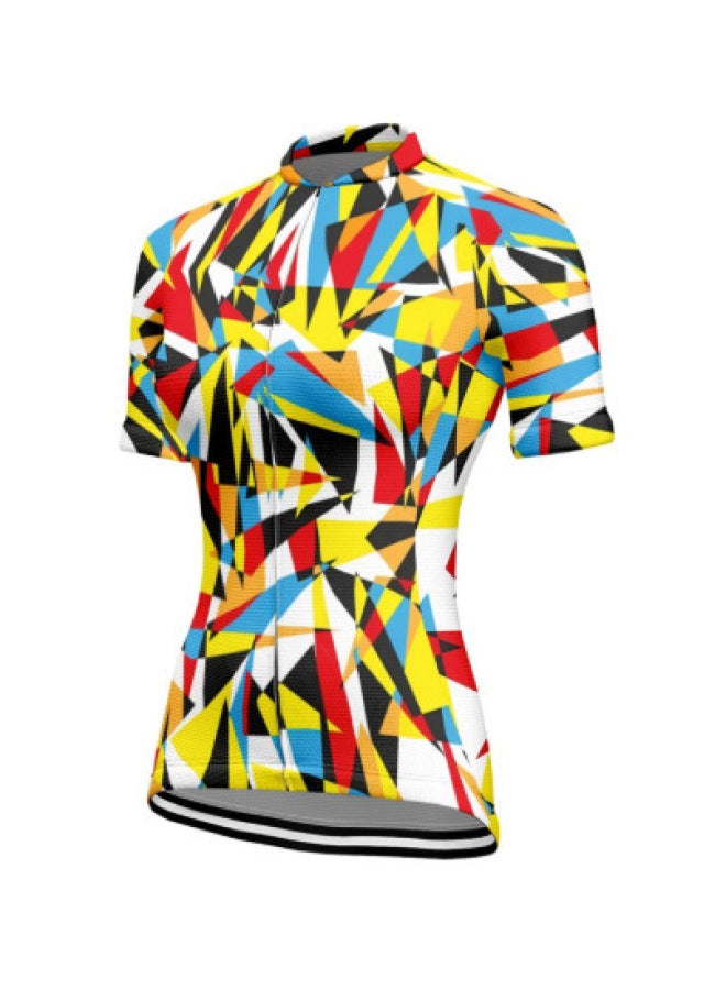 Slimming Colorful Women's Mountain Off-road Road Bike Short Sleeve Top Sports Equipment Outdoor Cycling Clothing