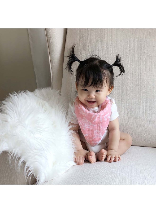 aden + anais Cotton Baby Bandana Bibs  Flowers Bloom  Pack of 2 - Image 3