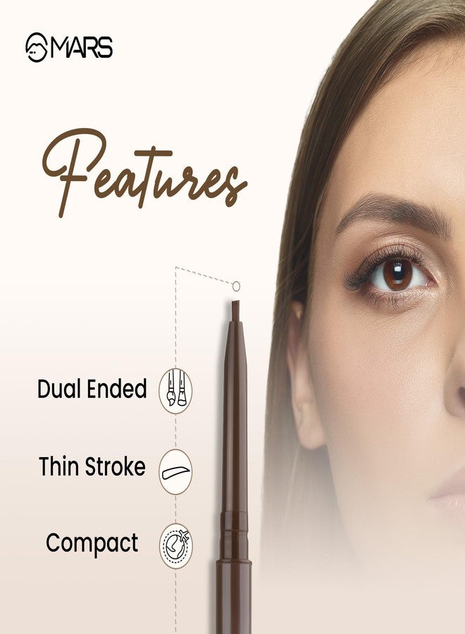 MARS OH Brow Eyebrow Pencil | Micro Precision Retractable with a Spoolie | Highly Pigmented | Smudge Proof & Water Resistance | Long-Lasting | Lightweight Eyebrow Pencil (0.1 gm) (Dark Brown) - Image 3