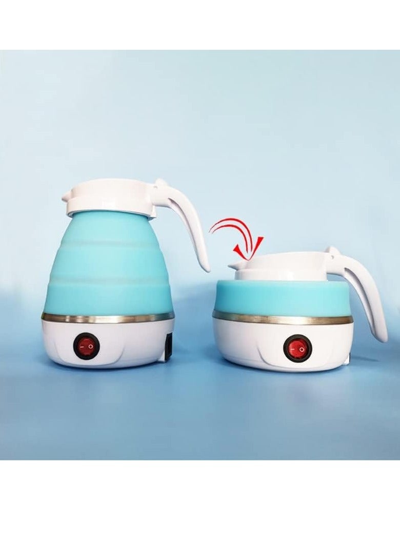 AROAQ Foldable Kettle, Mini Portable Electric Kettle, Leak Proof Stainless Steel Quick Boiling Kettle, Silicone Collapsible Heating Water Boiler Tea Pot For Home Camping Outdoor Travel, (White)  - Image 2