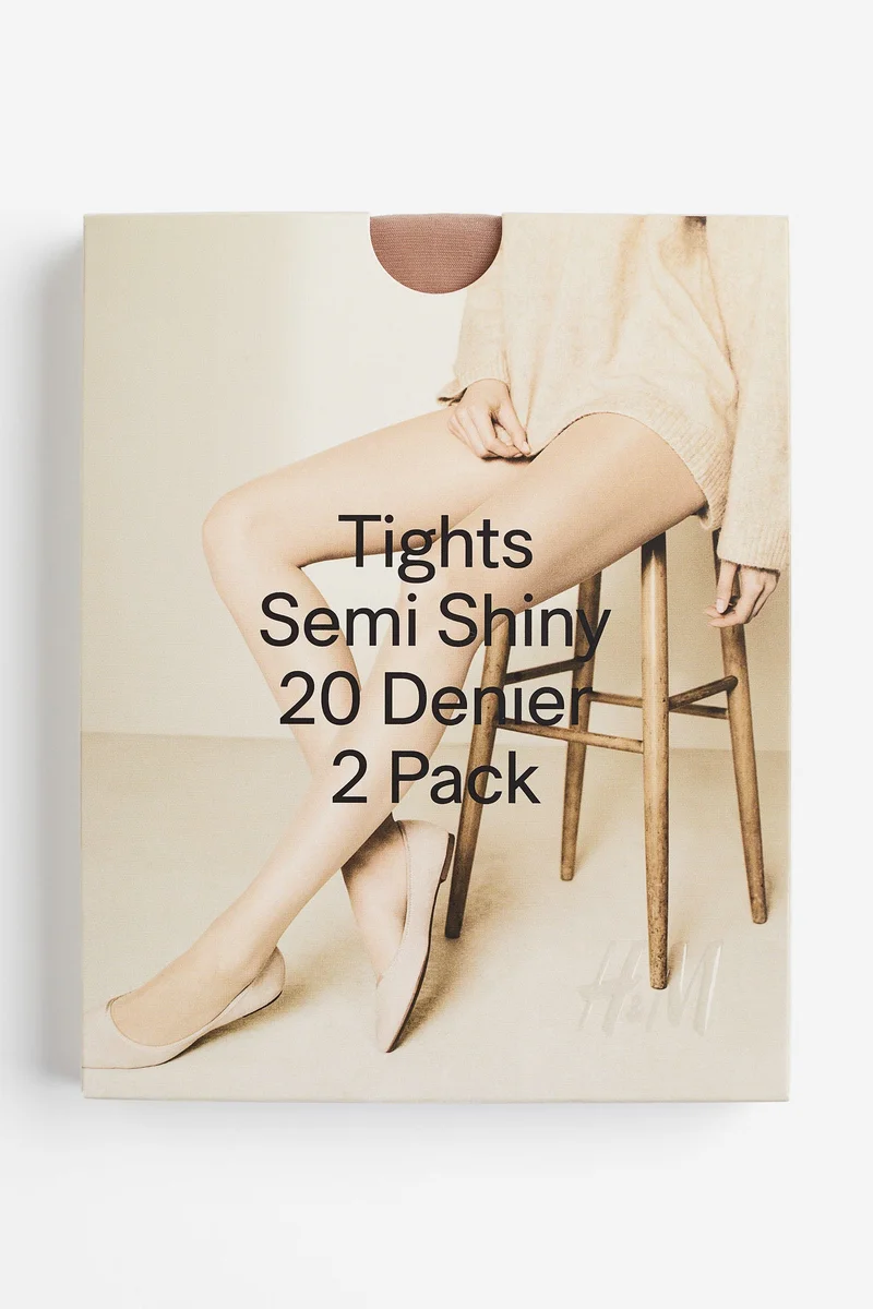 H&M 2-pack tights, 20 denier