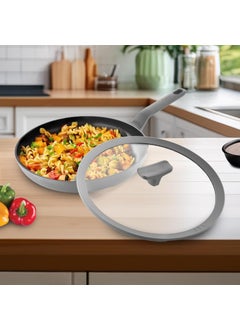 Berghoff Berghoff 28 cm Recycled Aluminum Non-Stick Cooking Fry Pan & Toughened Glass Lid | CeraGreen Ceramic Coating |PTFE, PFAS Free |Induction, Dishwasher Ready |Dark Grey |5 Yr Warranty  - Image 5