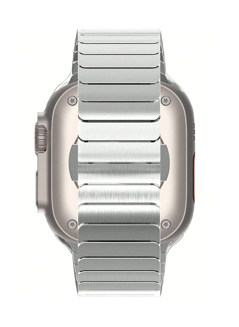 ELTRAZONE - Stainless Steel Band for Apple Watch Ultra Band  Metal Strap with Folding Clasp for Apple Watch Series 8 7 6 5 4 3 2 1 for Men (Black, 49mm 45mm 44mm 42mm) - Image 1
