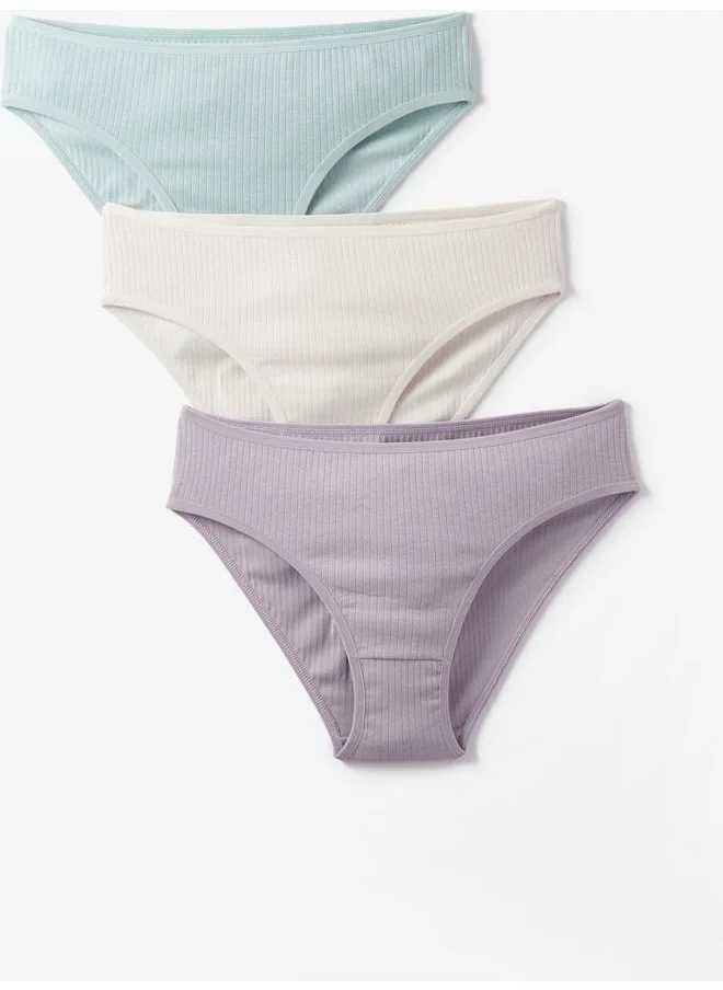 JUNE June Women 3-Pack Panties Green - Ecru - Lilac