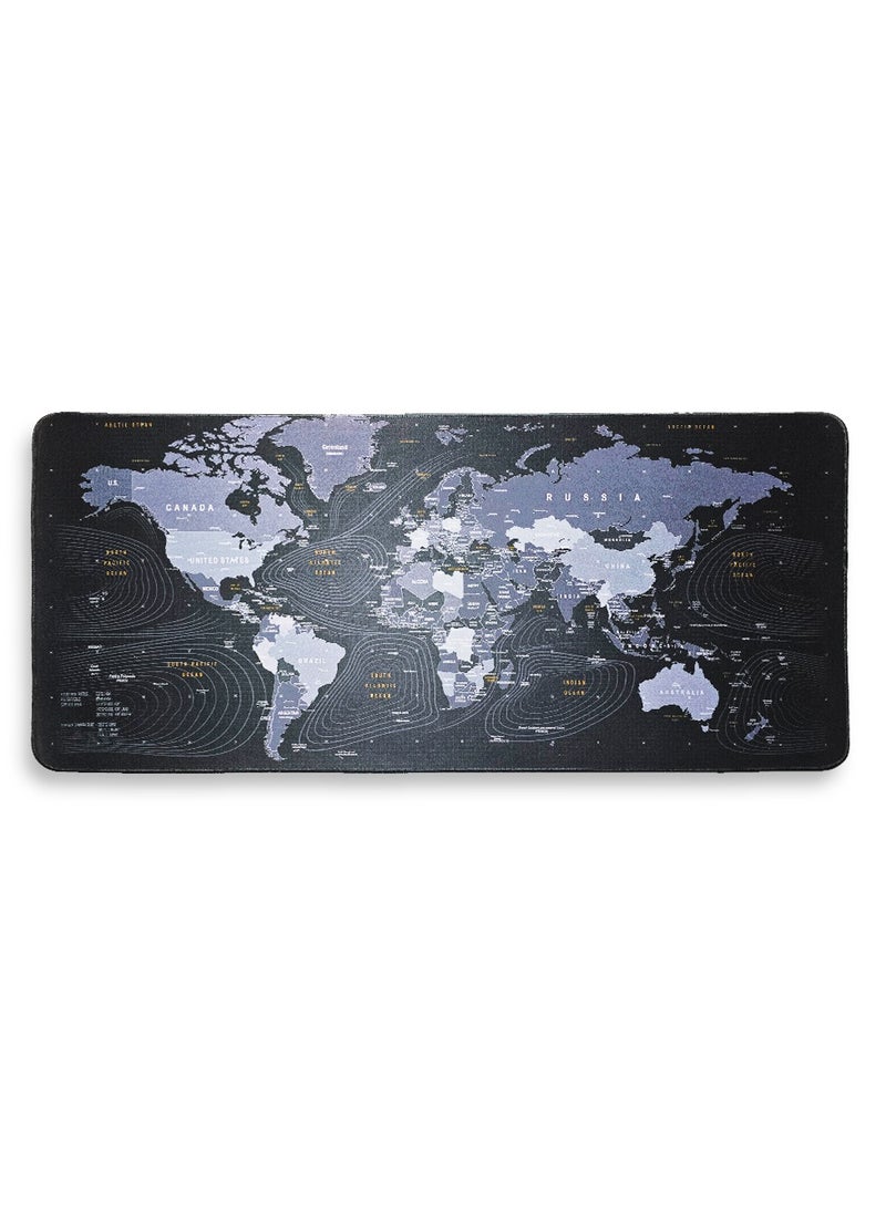 Generic - Gaming Mouse Pad, World Map Design(90cm x 40cm x 4mm), HD Print Pattern Desk Mat, Extended Mouse Pad and Keyboard Mouse Pads, Waterproof Fabric Surface Mouse Pads for Office, Anti-Slip Rubber Base - Image 1