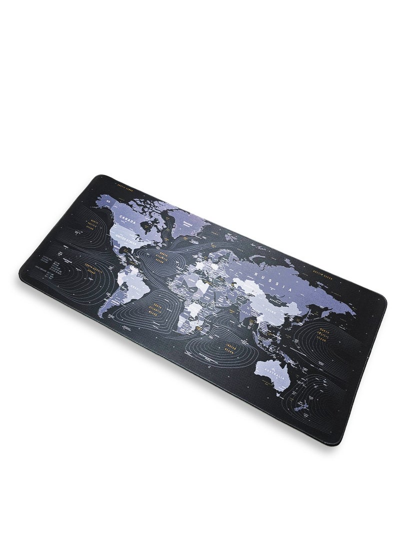 Generic - Gaming Mouse Pad, World Map Design(90cm x 40cm x 4mm), HD Print Pattern Desk Mat, Extended Mouse Pad and Keyboard Mouse Pads, Waterproof Fabric Surface Mouse Pads for Office, Anti-Slip Rubber Base - Image 1