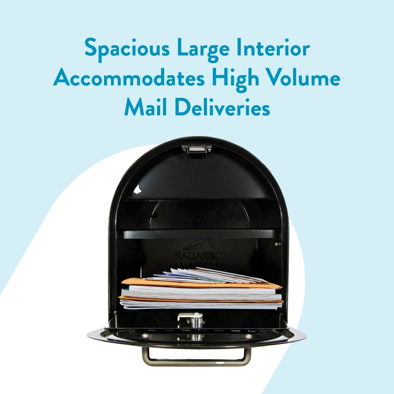 Architectural Mailboxes Reliantâ„¢ Secure, Locking USPS Approved Heavy Duty, Steel Metal Post Mounted Mail Box for Outside, Black, Large Curbside Mailbox with Magnetic Door - Image 3