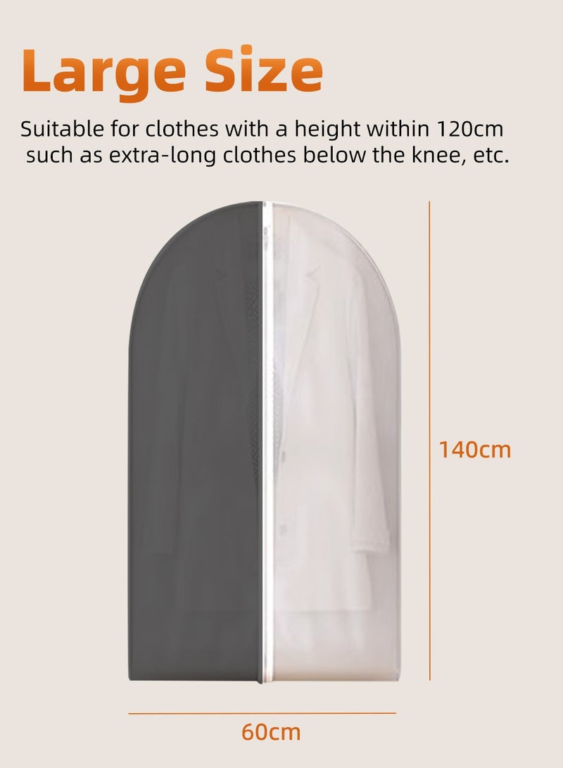6-Pack Garment Cover 140×60cm Long Dress Organizer Suit Cover Cloth Cover Wardrobe Organizer with Zipper Semi-Transparent Breathable Garment Bag for Kandura, Gowns, Dresses, Party Outfits - Image 4