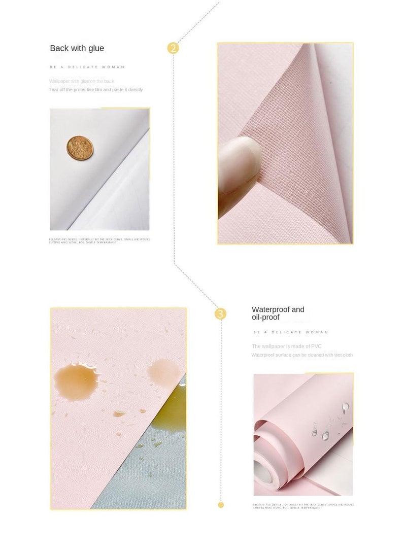 Bluejw - Self-Adhesive Wallpaper Waterproof And Moisture-Proof Washable Wallpaper Solid Color Stickers For Bedroom Living Room Background Wall 10x0.6meter - Image 1