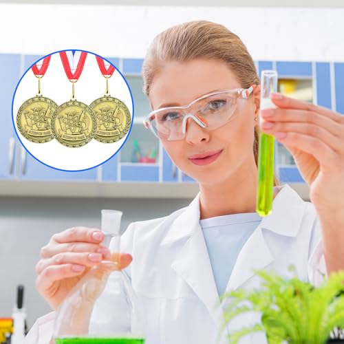 Equsion 36 Pcs 2'' Gold Award Medals Bulk with Neck Ribbons Honor Roll Readers are Leaders Science Fair Bible Cross Winner Prize Gift for Students Graduation Competitions(Science Fair Project) - Image 5