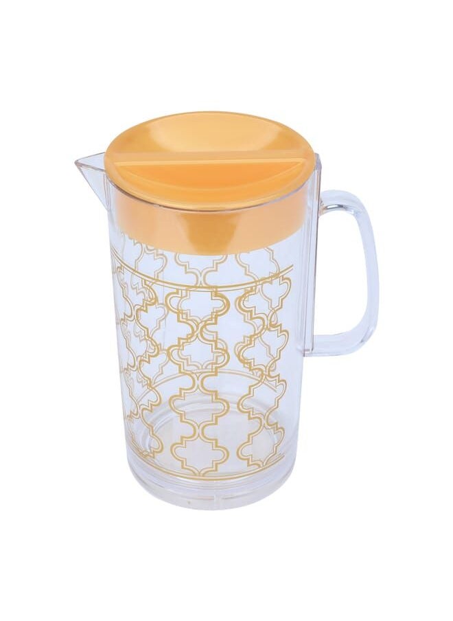 Alsaif Gallery - Jake Set And 4 Transparent Cups Embossed Golden - Image 1