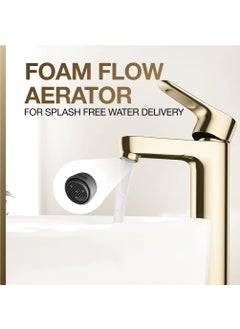 Kohler KOHLER July Comfort-Height Tall Basin Mixer, Single Control Tall Lav Faucet, Without Drain (Vibrant French Gold Finish)  - Image 4