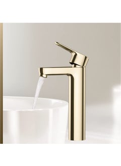 Kohler KOHLER July Comfort-Height Tall Basin Mixer, Single Control Tall Lav Faucet, Without Drain (Vibrant French Gold Finish)  - Image 2