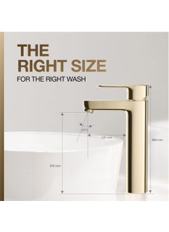 Kohler KOHLER July Comfort-Height Tall Basin Mixer, Single Control Tall Lav Faucet, Without Drain (Vibrant French Gold Finish)  - Image 5