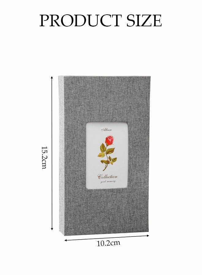 DUNISO Photo Albums，300 Pockets Linen Cover Photo Album for 6 Inches，Album with Window，Slip In Albums 6x4 inch Photo Slot，Used for Storing Photos or Postcards,Grey  - Image 2