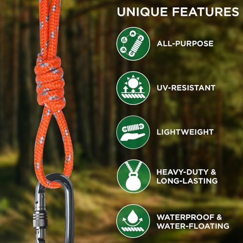 White Tech 6mm Accessory Cord Climbing Rope (10Mtr) for Rock Climbing Accessories Cord Double Braid Nylon Cord, Survival,Firestarter, Fishing Line, Duty Camping All-Purpose Utility Rope - Image 2