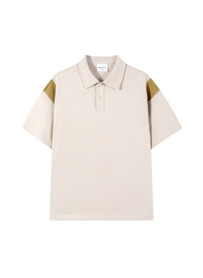 Pure Cotton Double Thread Men's Polo Shirt Summer  Trendy Short Sleeve Simple Match Couple Shirt  - Image 1