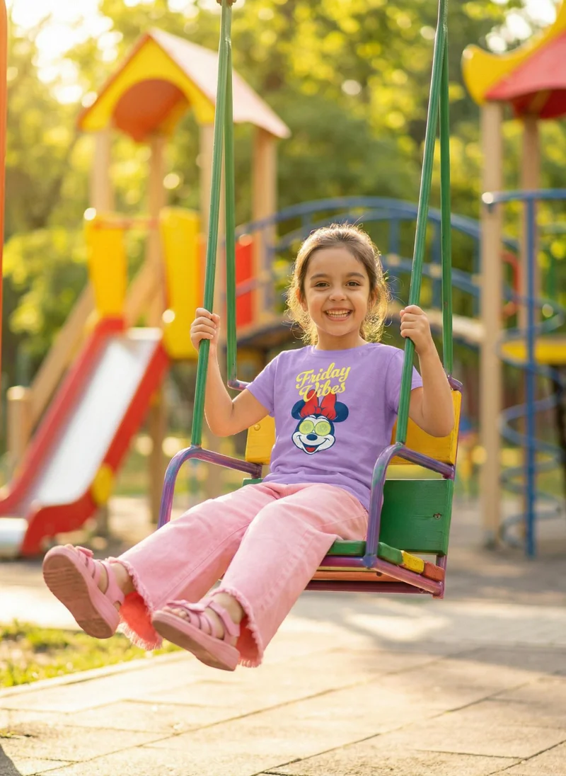 نوتيناتي Nautinati  Girls' 100% Cotton Pink Overdyed Wide-leg Essentials Jeans