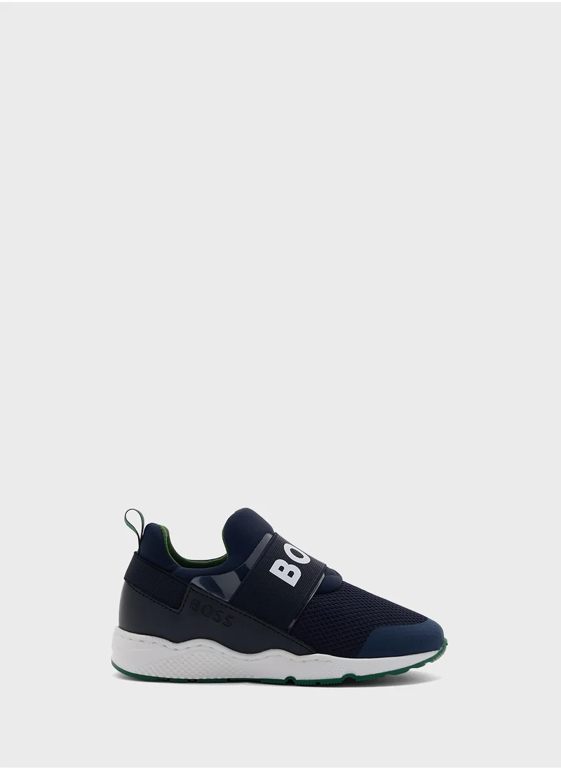 BOSS Kids Low Top Slip On Sneakers