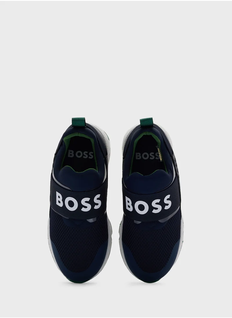 BOSS Kids Low Top Slip On Sneakers