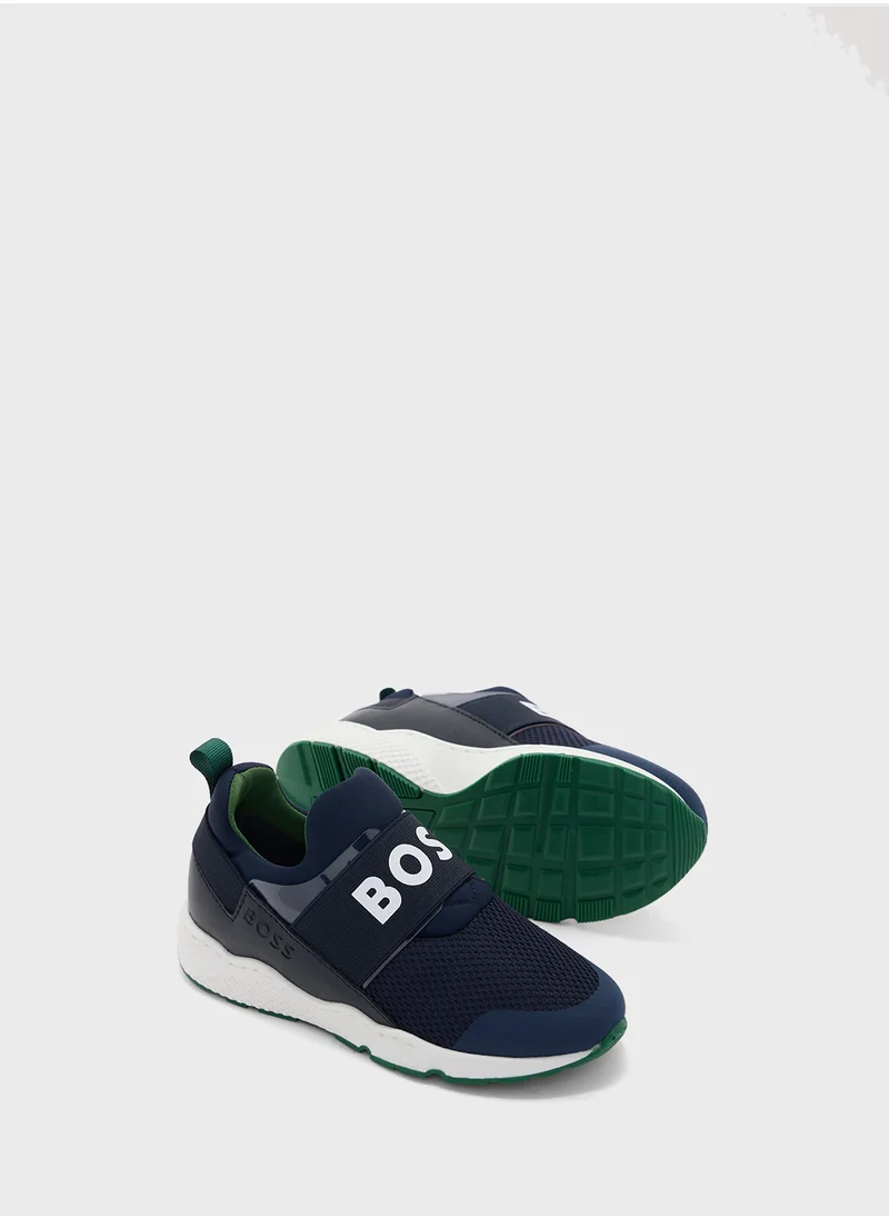 BOSS Kids Low Top Slip On Sneakers