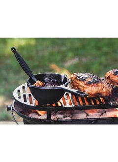 LODGE Seasoned Excellent Heat Distribution Cast Iron Melting Pot Black 2.87 x 5.43 x 9.31 inch LMP3  - Image 3