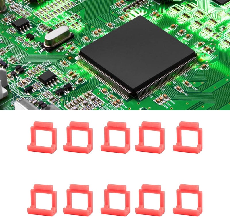 محافظات بطاقات رايزر PCIe بمقبض قفل USB للمحولات (أحمر) (10 قطع) - Image 2