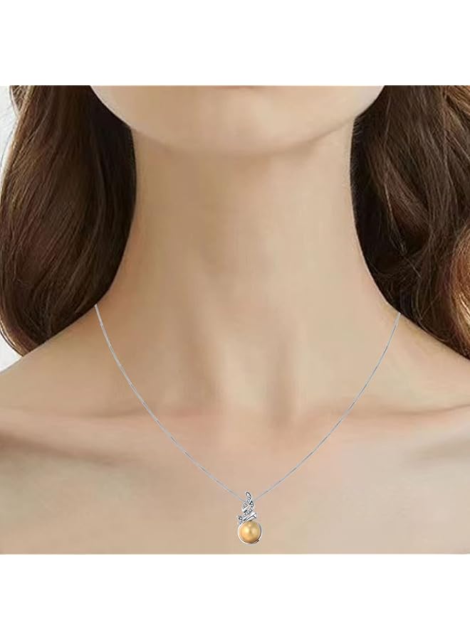 إيروريكس قلادة لؤلؤة واحدة للنساء قلادة متدلية من اللؤلؤ | قلادة سلسلة أنيقة قابلة للتعديل | قلادة لؤلؤ مطلية بالفضة عيار 18 قيراطًا للنساء - Image 4