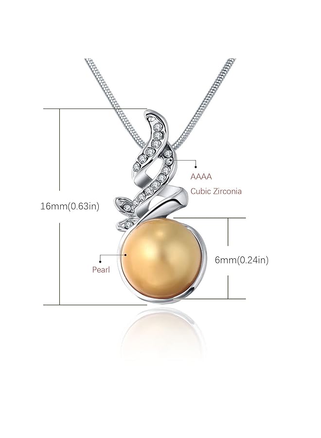 إيروريكس قلادة لؤلؤة واحدة للنساء قلادة متدلية من اللؤلؤ | قلادة سلسلة أنيقة قابلة للتعديل | قلادة لؤلؤ مطلية بالفضة عيار 18 قيراطًا للنساء - Image 2