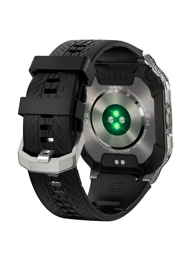 KOSPET 480 mAh Kospet Smart Watch Series Tank M3 49mm Bluetooth Calling IP69K Waterproof 170+ Sport modes - Black Black - Image 4