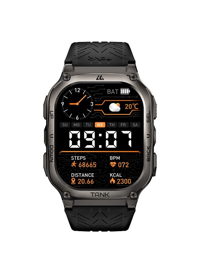 KOSPET 480 mAh Kospet Smart Watch Series Tank M3 49mm Bluetooth Calling IP69K Waterproof 170+ Sport modes - Black Black - Image 5