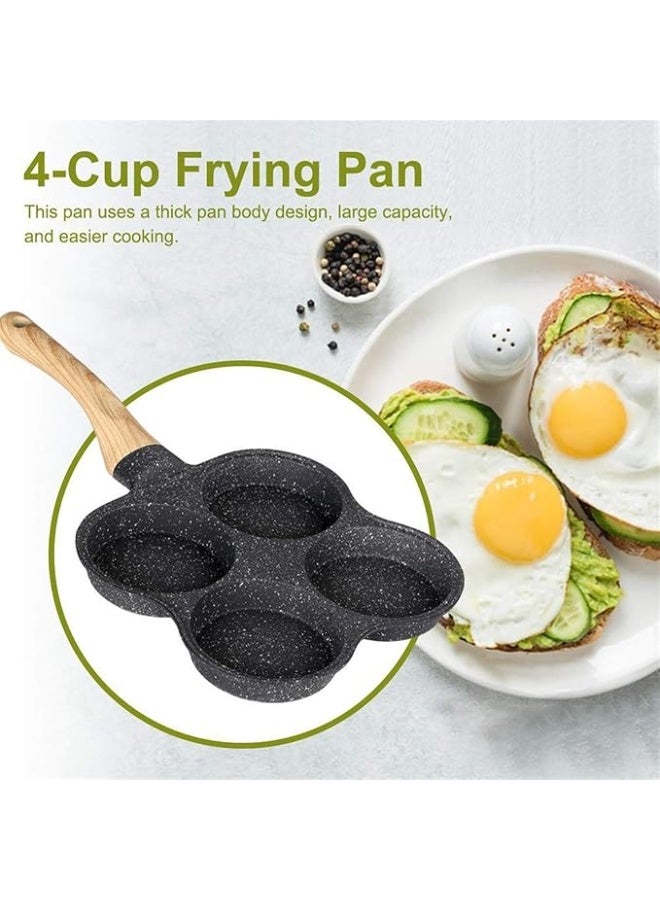 Egg Frying Pan 4-Cup Non-Stick Breakfast Skillet Cooker frying pan (Color : BLACK) - Image 4