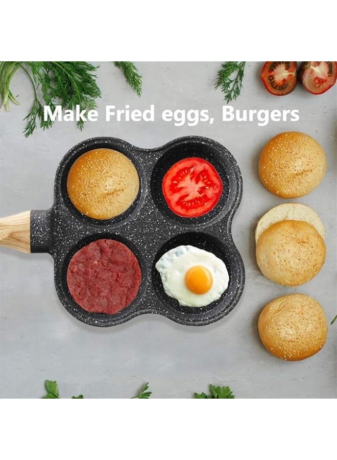 Egg Frying Pan 4-Cup Non-Stick Breakfast Skillet Cooker frying pan (Color : BLACK) - Image 5