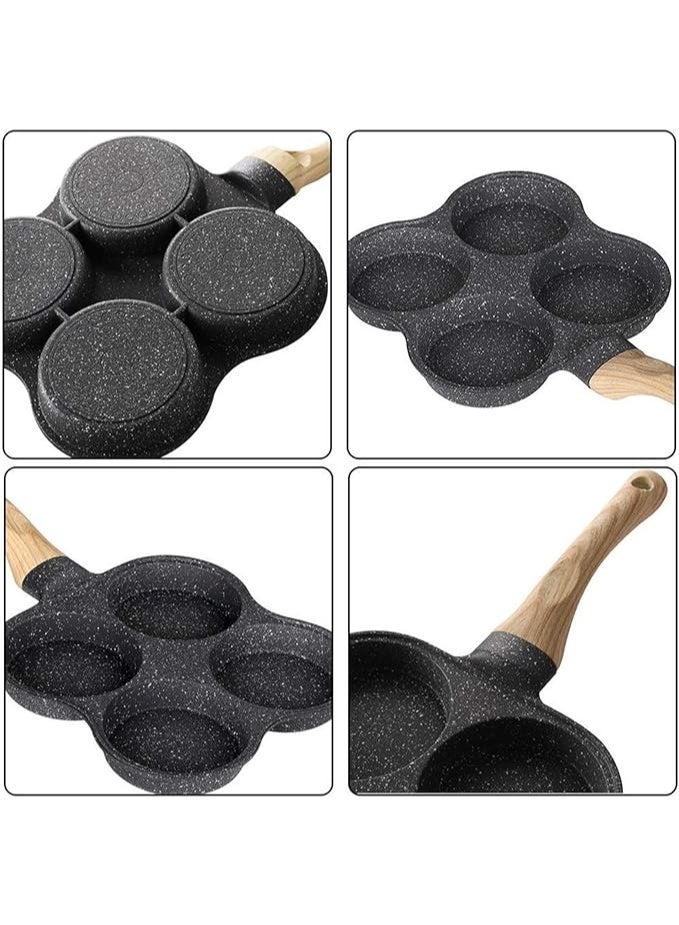 Egg Frying Pan 4-Cup Non-Stick Breakfast Skillet Cooker frying pan (Color : BLACK) - Image 3