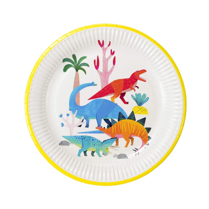 Talking Tables Dinosaur Paper Plate 23Cm 8Pk, Mixed colors - Image 1