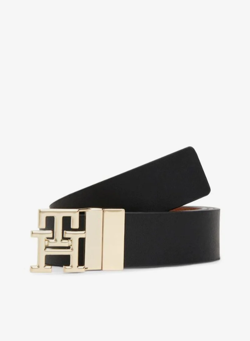 Tommy Hilfiger TH Monogram Plaque Buckle Reversible Leather Belt