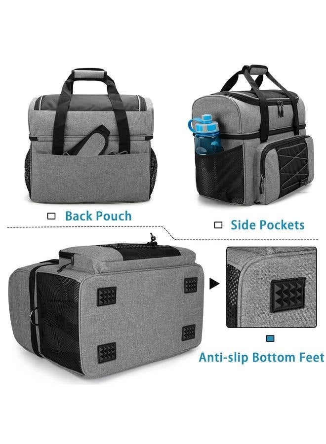 Generic Bowling Bag for 2 Balls, Bowling Tote with Wooden Bowling Cups and Padded Divider for Double Ball and A Pair , Bag Only  - Image 4