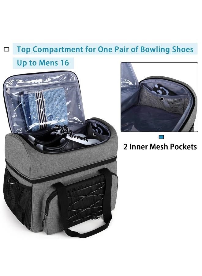 Generic Bowling Bag for 2 Balls, Bowling Tote with Wooden Bowling Cups and Padded Divider for Double Ball and A Pair , Bag Only  - Image 2