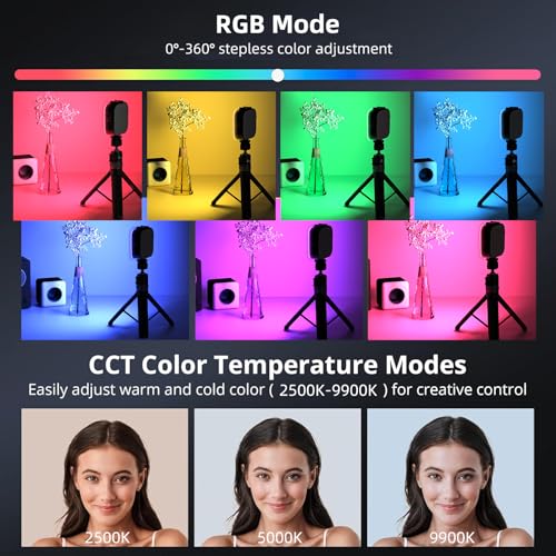 Mobilife RGB Video Light Double Sided Strong/Soft LED Lamp CCT/20 Effect 2000mAh Rechargeable Battery 118 LED Beads with Clip for Camera Phone Laptop Photography YouTube - Image 3